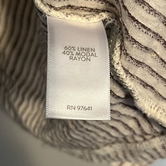 J Jill Women's Pure Jill Top Shirred Neckline Flutter Side Linen Blend - Picture 6 of 10